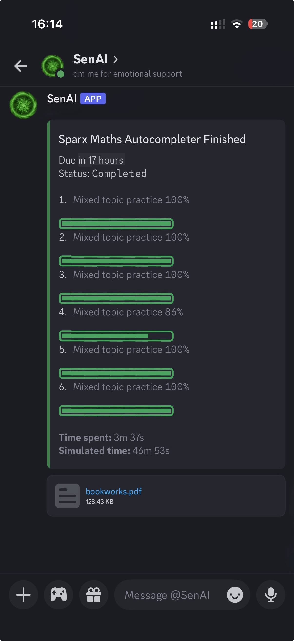 Mobile study interface